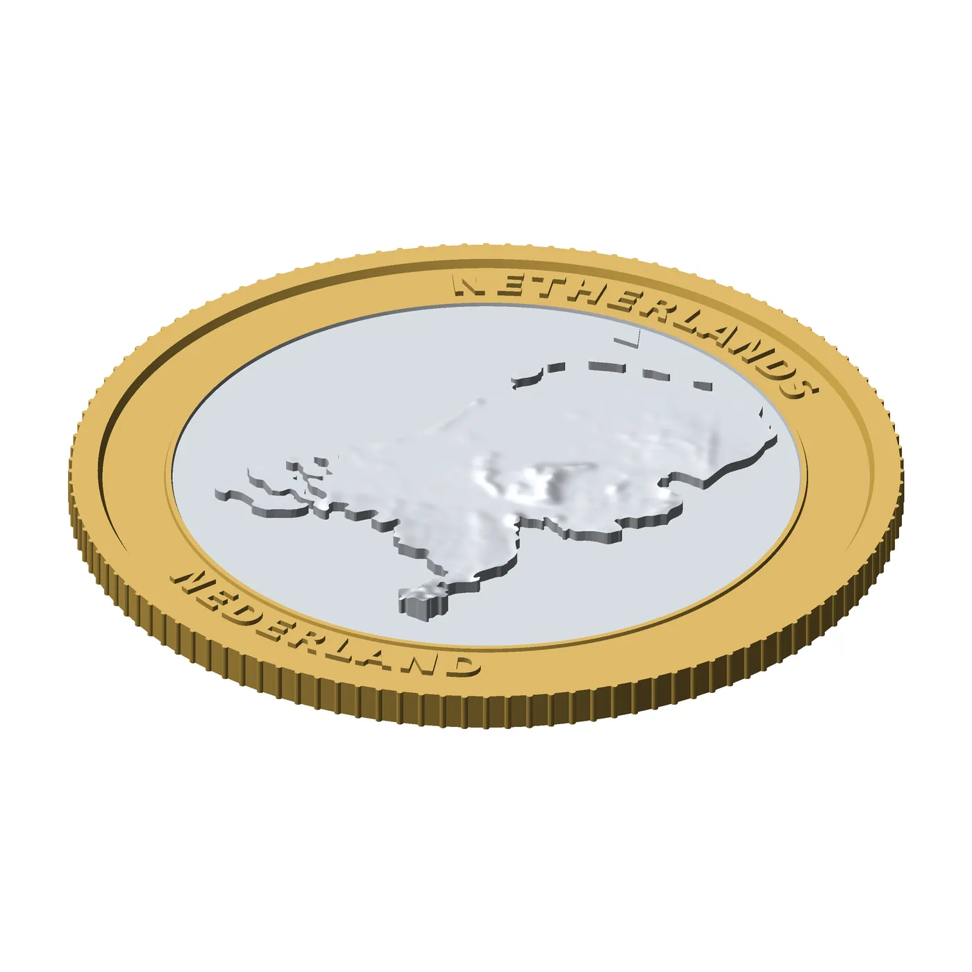 Netherlands 3D Topographic Coin 85 mm Relief Collector Token 3D Print Model .c4d .max .obj .3ds .fbx .stl .blend 