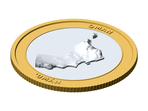 Oman 3D Topographic Coin 85 mm Relief Collector Token 3D Print Model