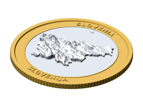 Slovenya 3D Topografik Para 85 mm R&ouml;lyef Koleksiyoncu Jetonu 3D Baskı Modeli