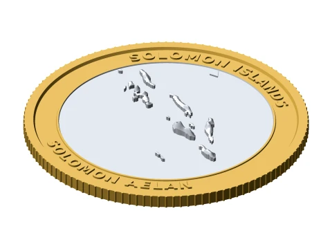 Solomon Islands 3D Topographic Coin 85 mm Relief Collector Token 3D Print Model