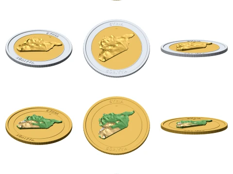 Syria 3D Topographic Coin 85 mm Relief Collector Token 3D Print Model