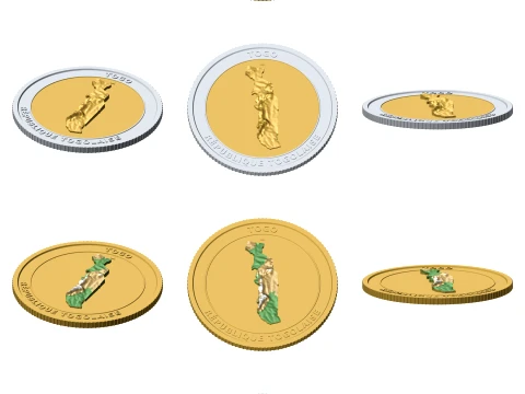 Togo 3D Topographic Coin 85 mm Relief Collector Token 3D Print Model