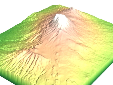 Kilimandscharo 3D-Gel&auml;ndereliefmodell STL 3D Druckmodell