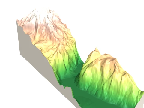 K&ouml;nigssee Fjord 3D Gel&auml;nde Relief Modell STL 3D Druckmodell