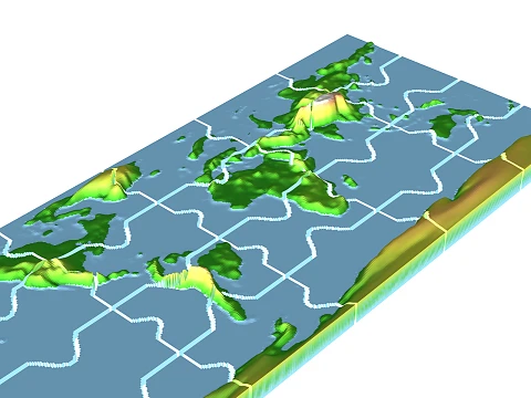 Mapa mundial Geograf&iacute;a Rompecabezas F&aacute;cil impresi&oacute;n 3D STL Modelo de impresión 3D