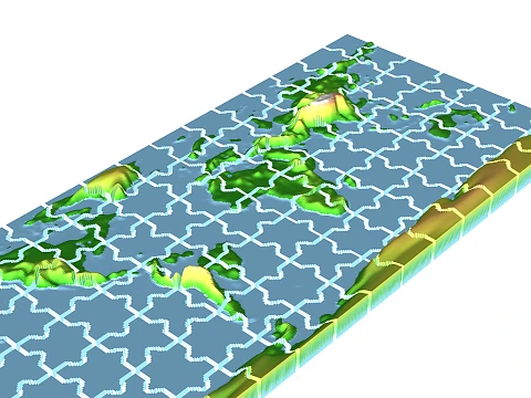 Weltkarte Geographie Puzzle Hard 3D Druck STL 3D Druckmodell