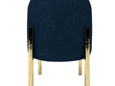 Modern Upholstered Dining Chair with Gold Metal Legs 3D Model