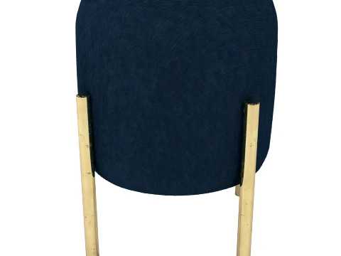 Modern Upholstered Dining Chair with Gold Metal Legs 3D Model