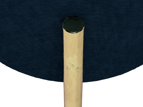 Modern Upholstered Dining Chair with Gold Metal Legs 3D Model