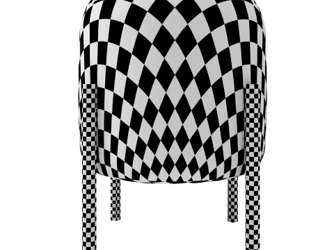 Modern Upholstered Dining Chair with Gold Metal Legs 3D Model