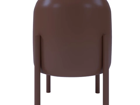 Modern Upholstered Dining Chair with Gold Metal Legs 3D Model