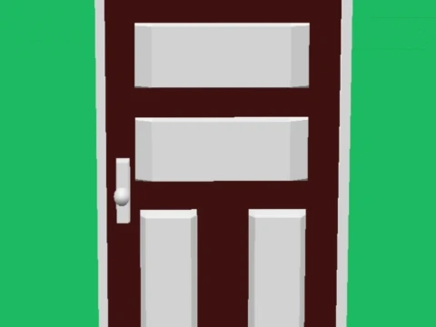 7 Low Poly Modular Doors Pack - 3D Assets 3D Model