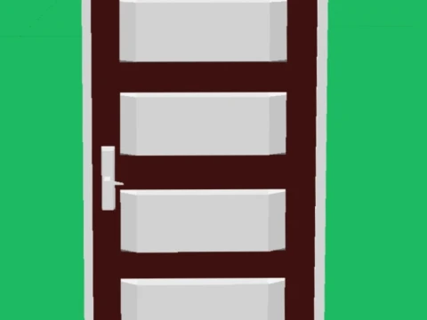 7 Low Poly Modular Doors Pack - 3D Assets 3D Model
