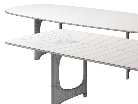 Blaine Dining Table - two sizes 3D Model