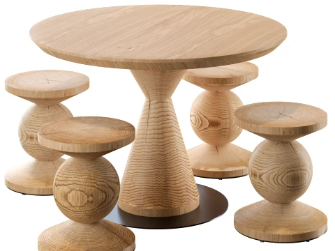 Apex Table Circus Stool Riva1920 3D Model