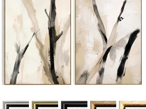 Moldura de duas fotos em gesso 762 Modelo 3D
