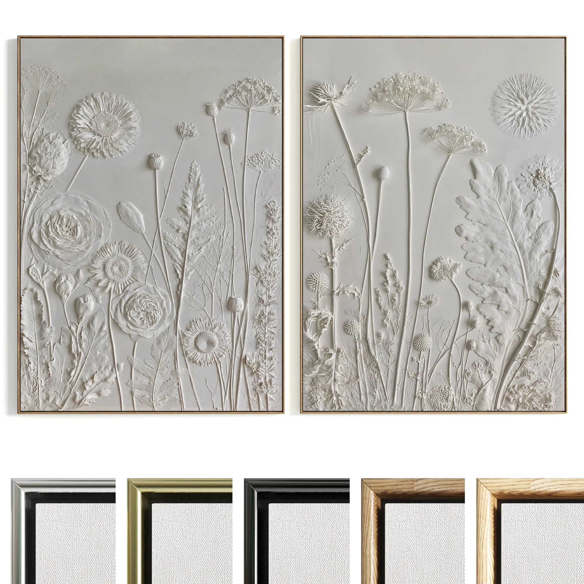 Plaster Two Photo Frame B-777 3D Model .c4d .max .obj .3ds .fbx .stl .blend 