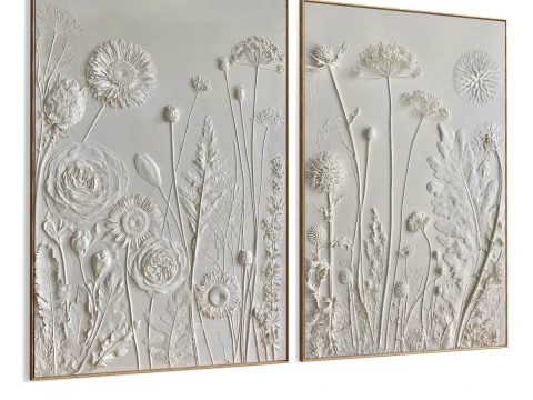 Plaster Two Photo Frame B-777 3D Model