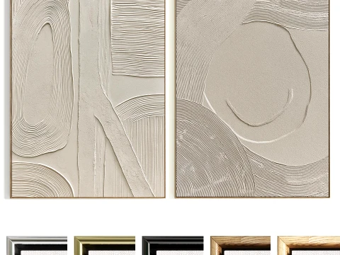 Plaster Two Photo Frame B-774 Model 3D