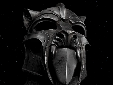 Wolf Beast Warrior Helmet - Fantasy Armor 3D Model