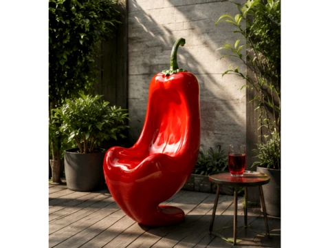 Modern Bell Pepper Lounge Chair 3D Model