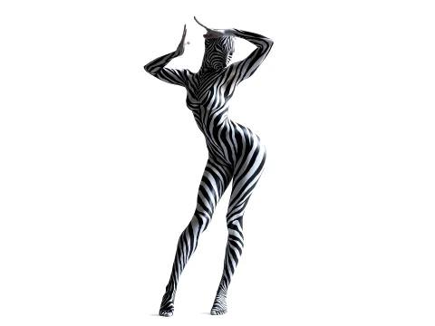 Abstrakcyjna postać ludzka ze wzorem zebry Model 3D
