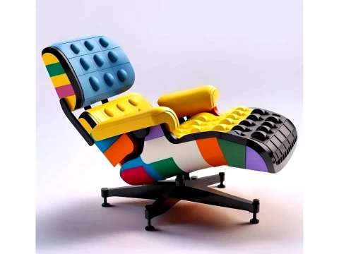 Colorful Building Block Lounge Chair 3D Model