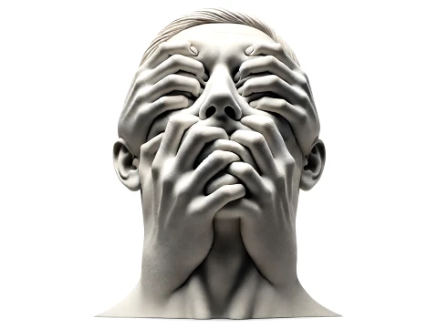 超现实多手人体半身雕塑 3D 模型