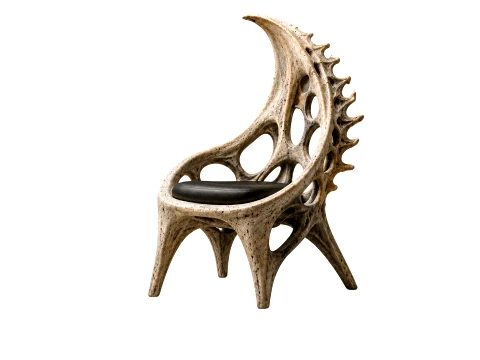 Alien Fossil Throne Chair Bone-Inspired Biomorphic Model 3D