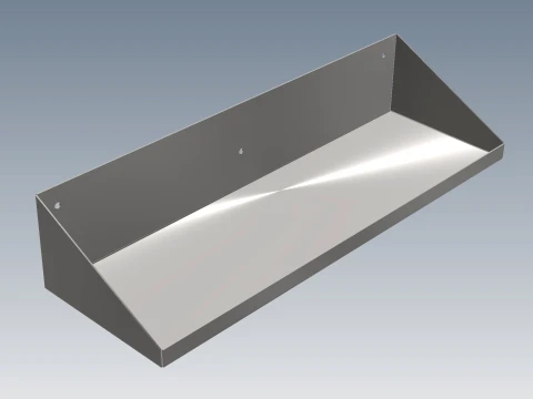 Metal Wall Shelf 500x160x100 mm Sheet Metal DXF STEP IGES IPT Modelo 3D