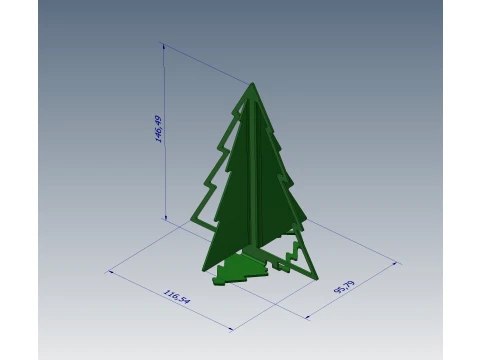 Metal Christmas Tree Sheet Metal CNC Laser Cut Bent 3D Model