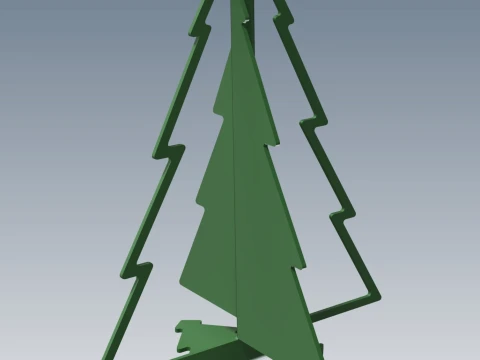 Metal Christmas Tree Sheet Metal CNC Laser Cut Bent 3D Model