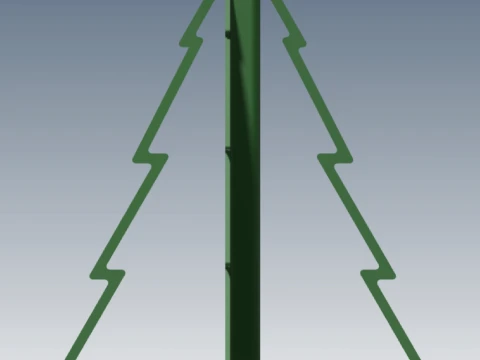 Metal Christmas Tree Sheet Metal CNC Laser Cut Bent 3D Model