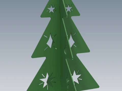Metal Christmas Tree Sheet Metal Welding Assembly Laser Cut CAD Technical Drawing 3D Model
