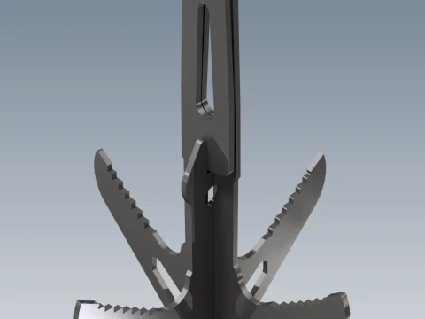 Grappling Hook Grapnel Manufacturing Sheet Metal 2mm CAD Laser Cut 3D Model