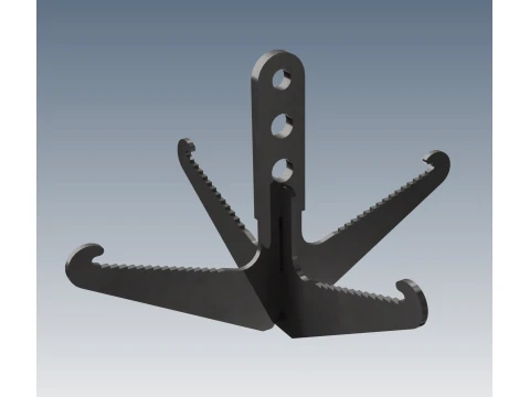 Grappling Hook Grapnel Manufacturing Sheet Metal 3mm CAD Laser Cut 3D Model