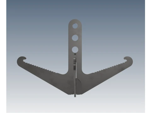 Grappling Hook Grapnel Manufacturing Sheet Metal 3mm CAD Laser Cut 3D Model