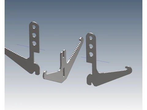 Grappling Hook Grapnel Manufacturing Sheet Metal 3mm CAD Laser Cut 3D Model