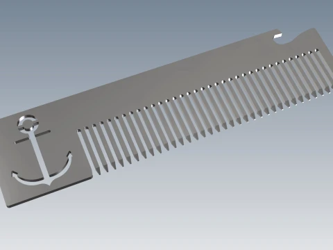 Stainless Steel Hair Comb Laser Cut Sheet Metal CAD Model 3D Model