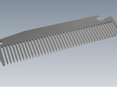 Stainless Steel Hair Comb-3 Laser Cut Sheet Metal CAD Model Modèle 3D