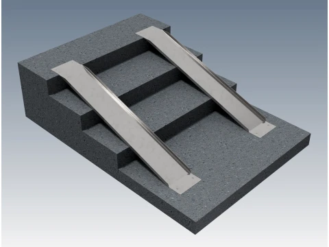 Stainless Steel Stair Ramp Sheet Metal Ramp Manufacturing CAD Model 3D Model