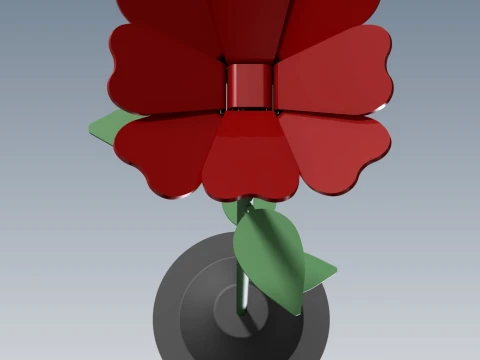 Metal Flower Sheet Metal Welding Assembly Laser Cut CAD Technical Drawings 3D Model