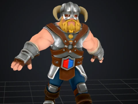 Tapferer Eisen-Wikinger-Charakter 3D Modell