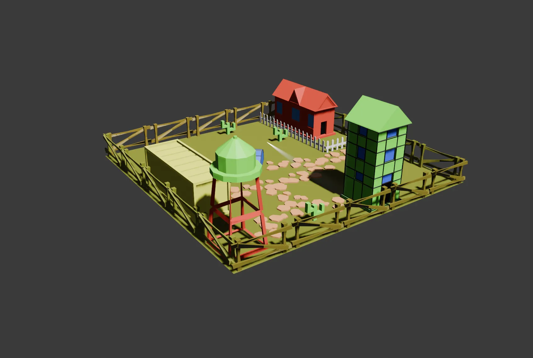 Low Poly Stylized Farm Diorama and Asset Pack 3D Model .c4d .max .obj .3ds .fbx .stl .blend 