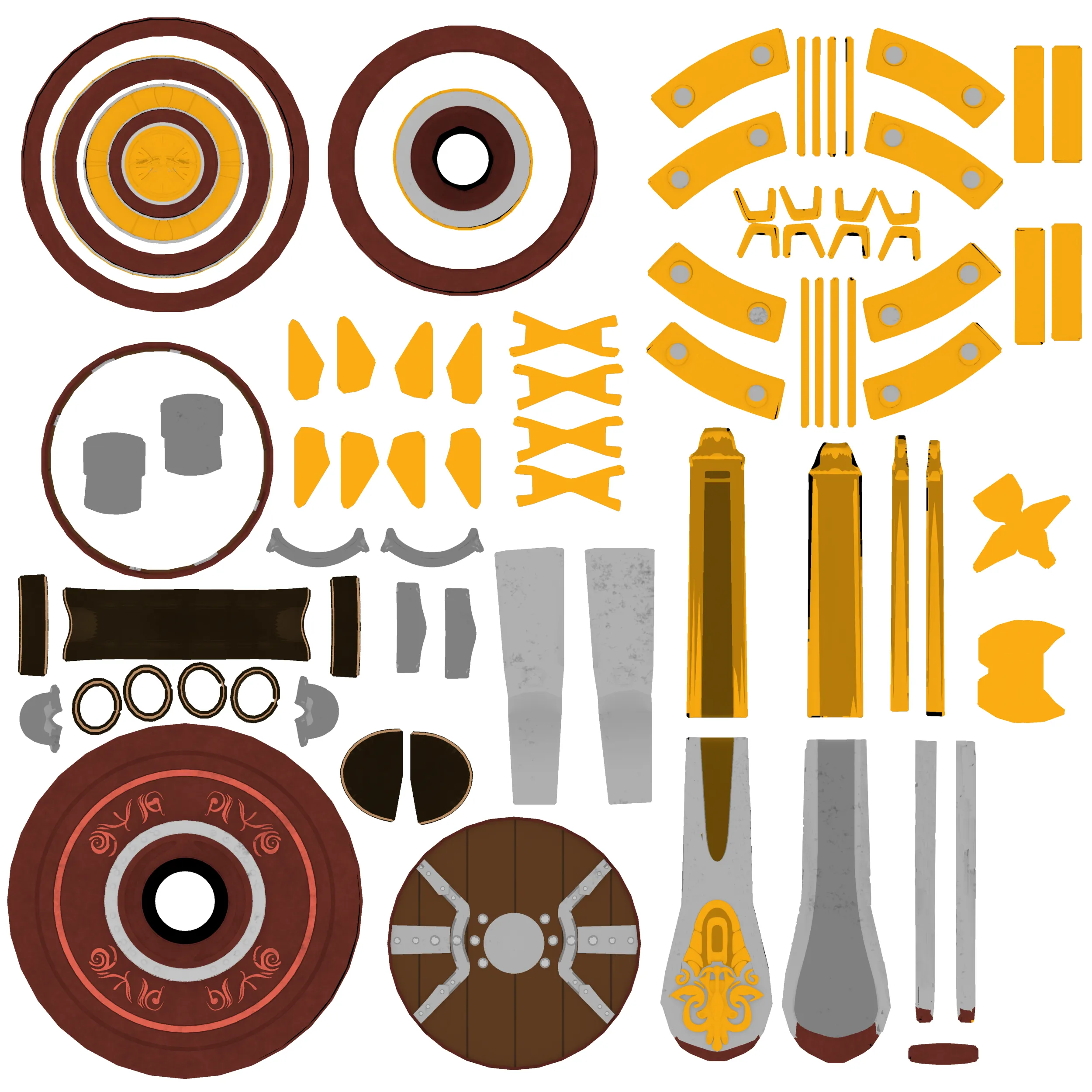 Viking Shield GDV1 Fantasy Game Asset 3D Model .c4d .max .obj .3ds .fbx .stl .blend 