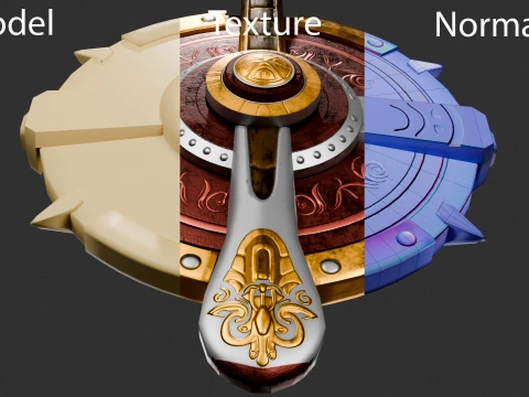 Viking Shield GDV1 Fantasy Game Asset 3D Model