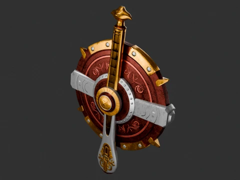 Viking Shield GDV1 Fantasy Game Asset 3D Model