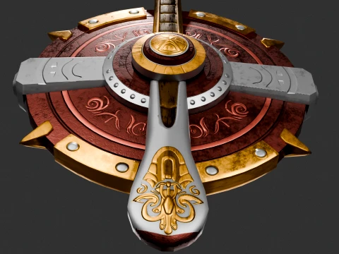 Viking Shield GDV1 Fantasy Game Asset 3D Model