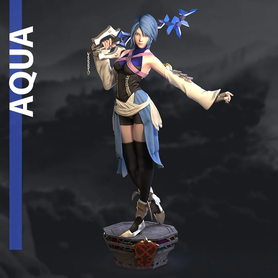 Aqua Kingdom Hearts 3D Print Model .c4d .max .obj .3ds .fbx .stl .blend 