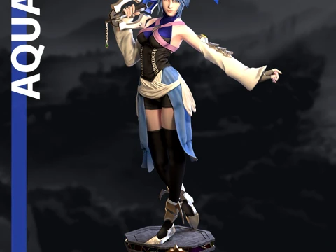 Aqua Kingdom Hearts Model Cetak 3D